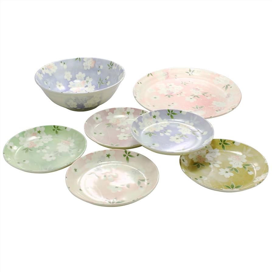 Amazon｜宇野千代 花笑み 食器セット 7点入り 電子レンジ対応 食洗機