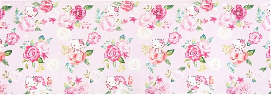 Amazon｜のれん工房 カフェカーテン ハローキティ ローズガーデン