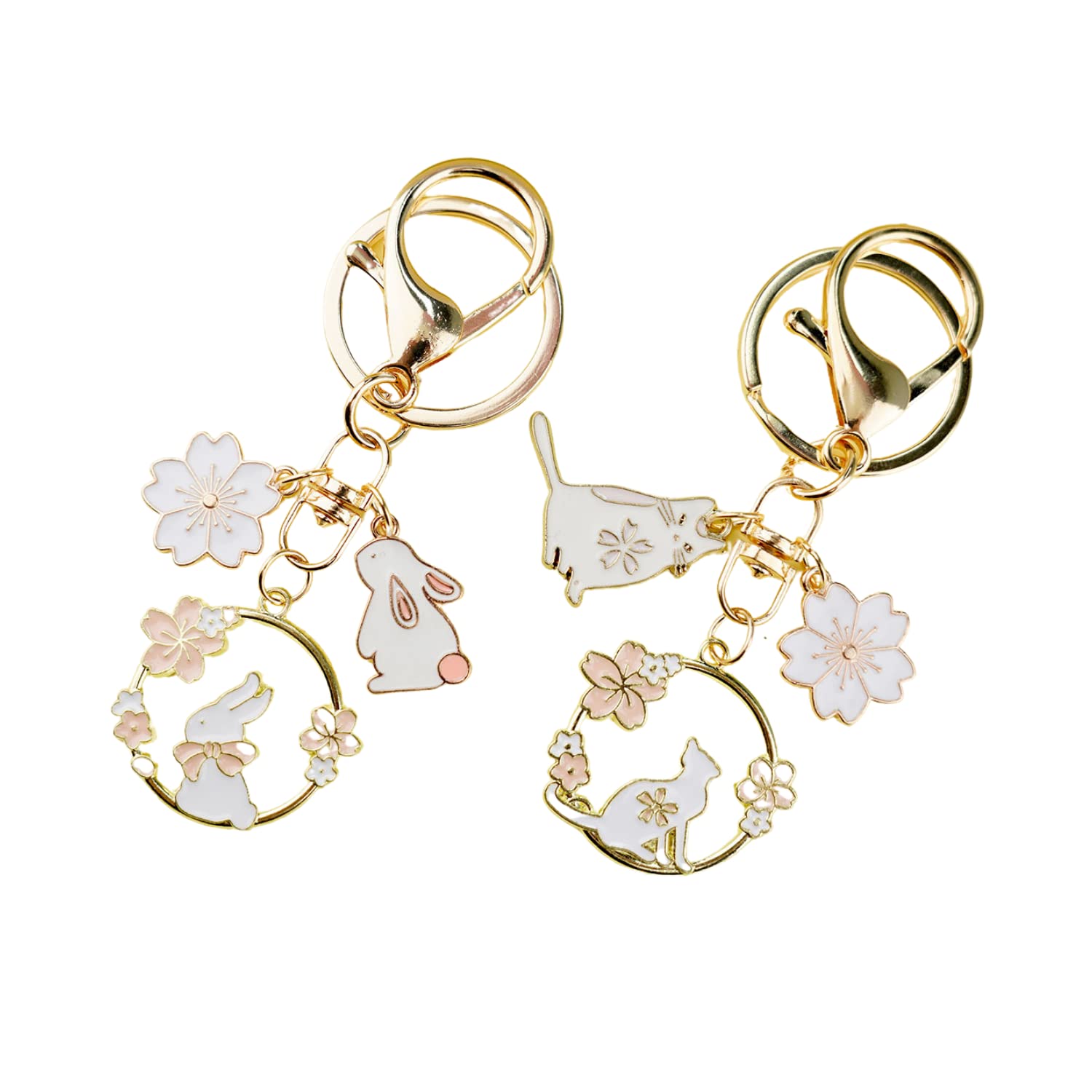 Amazon.co.jp: [MEIAOJIA] さくら 猫 キーホルダー 桜 ねこ