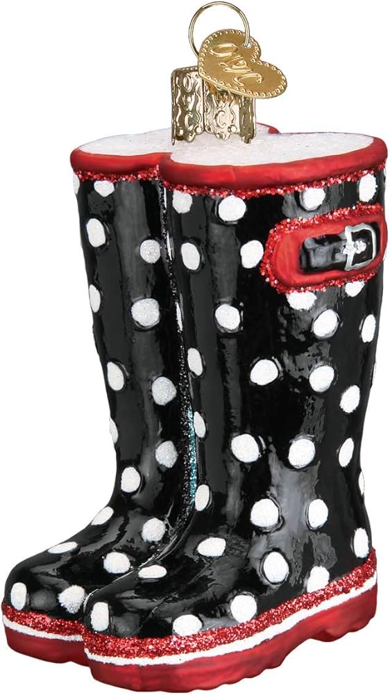 Amazon.com: Old World Christmas Rubber Boots, Multi Glass Blown