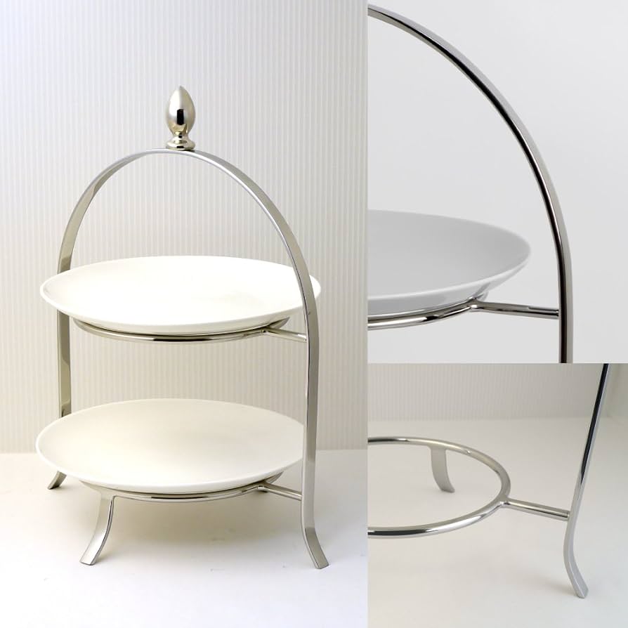 Amazon｜ケーキスタンド 2段 アフタヌーンティースタンド ステンレス