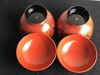 Amazon.co.jp: 輪島塗 最高峰 慶塚 作 天然木 漆塗 刷毛目 花絵 高台