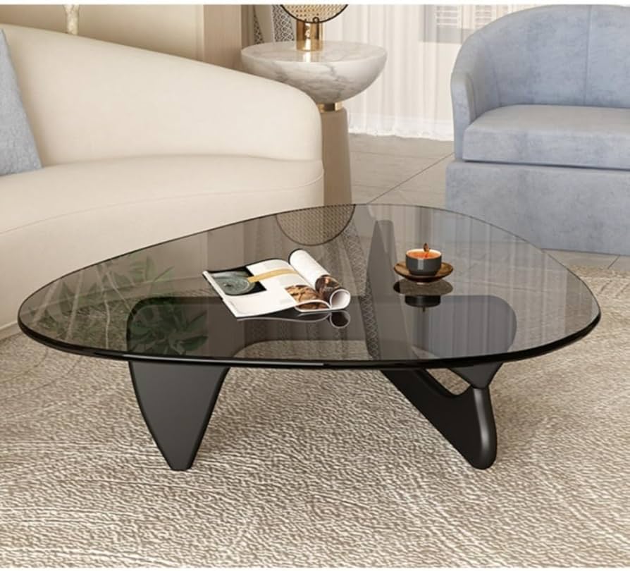 Amazon.co.jp: Hubiuyo ガラス センターテーブル、丸 ガラステーブル