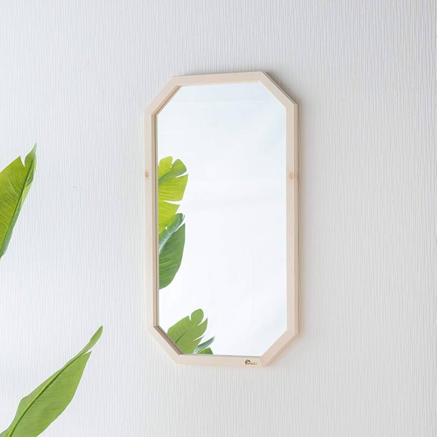 Amazon.co.jp: Foresta 八角たて長ミラー 幅約33.5cm×60cm 玄関 姿見