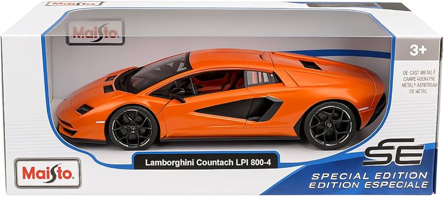 Amazon.com: Lambo Countach LPI 800-4 Orange with Red Interior