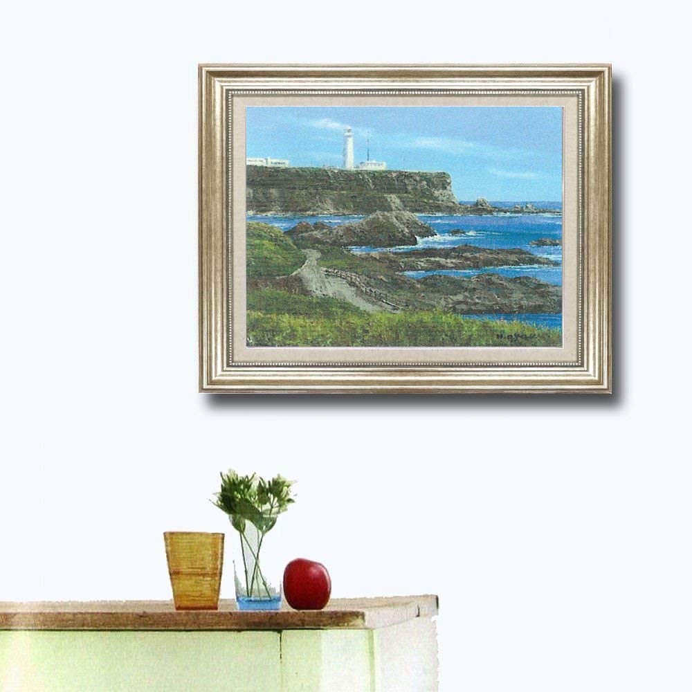 Amazon.co.jp: 小川久雄 犬吠埼灯台を望む F10号 シルバー 受注制作