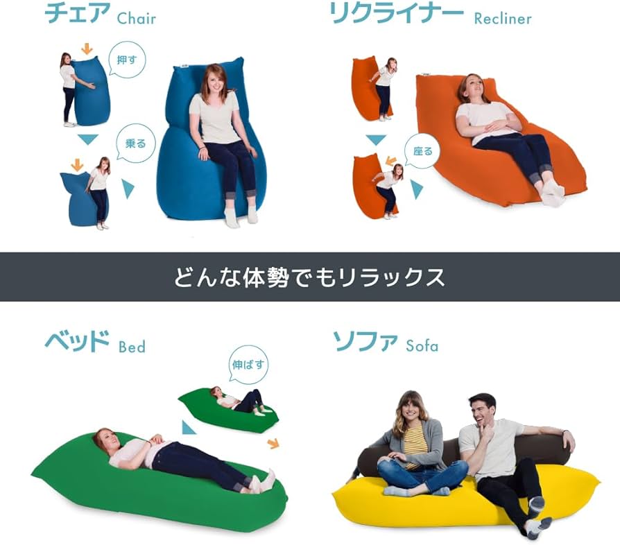 Amazon.co.jp: Yogibo Midi ヨギボー ミディ 1人用 ネイビーブルー