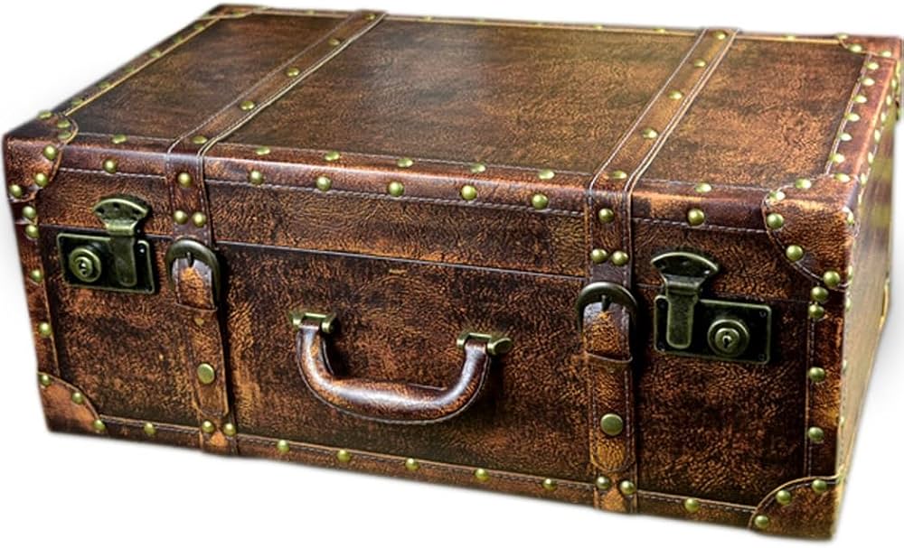 Amazon｜アンティーク風 スーツケース アンティーク木箱 ヴィンテージ