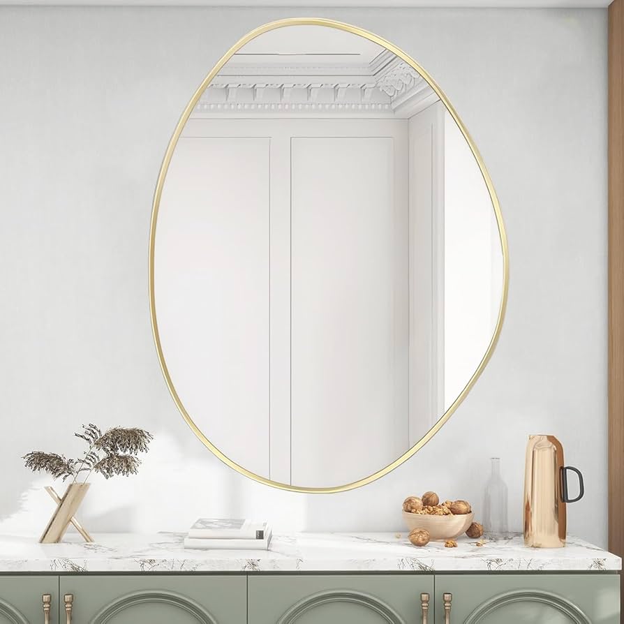 Amazon.co.jp: 壁掛けミラー 壁掛け鏡 おしゃれ 玄関鏡 化粧鏡 楕円形