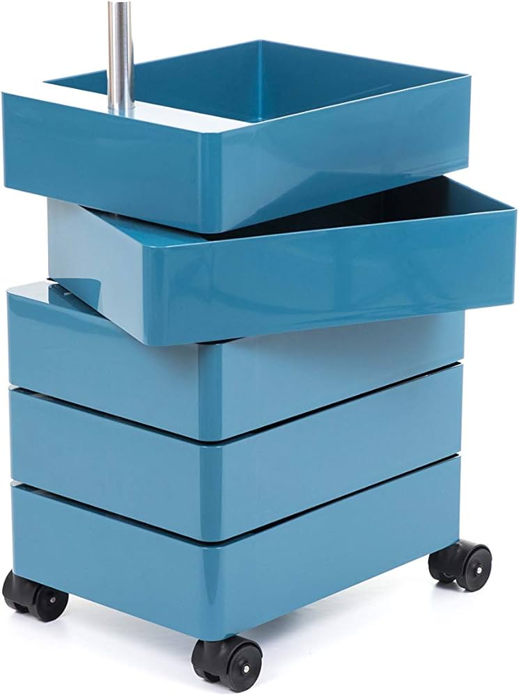 Amazon｜マジス キャスター付きワゴン 360°コンテナ 5段 トレイが回転