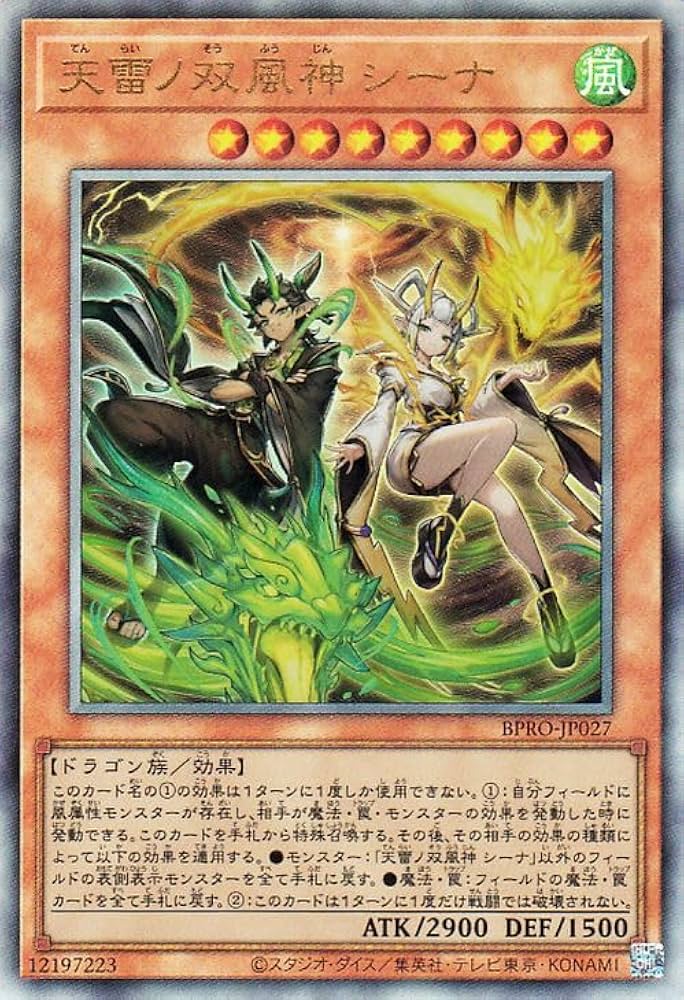 Amazon.co.jp: 遊戯王カード 天雷ノ双風神 シーナ(アルティメットレア