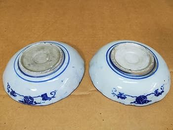 Amazon.co.jp: 印判膾皿 2客 古伊万里 なます皿 印判 伊万里焼 印判手