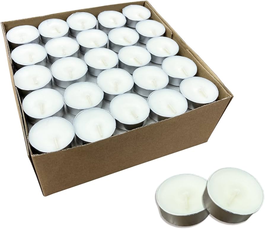 Amazon.co.jp: ティーライトキャンドル 50個 4時間燃焼 無香料 アルミ