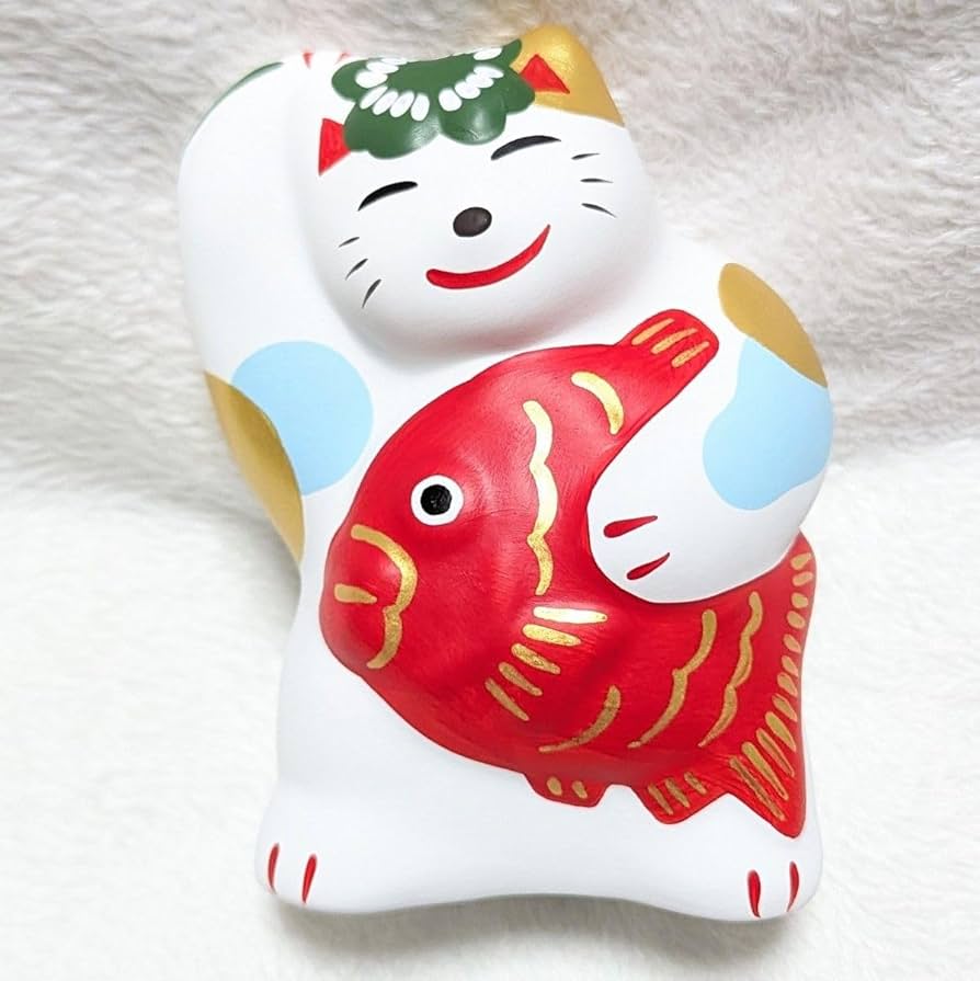 Amazon.co.jp: 工房輪葉葉 たいねこ 赤 超 招き猫 限定 レア 縁起物