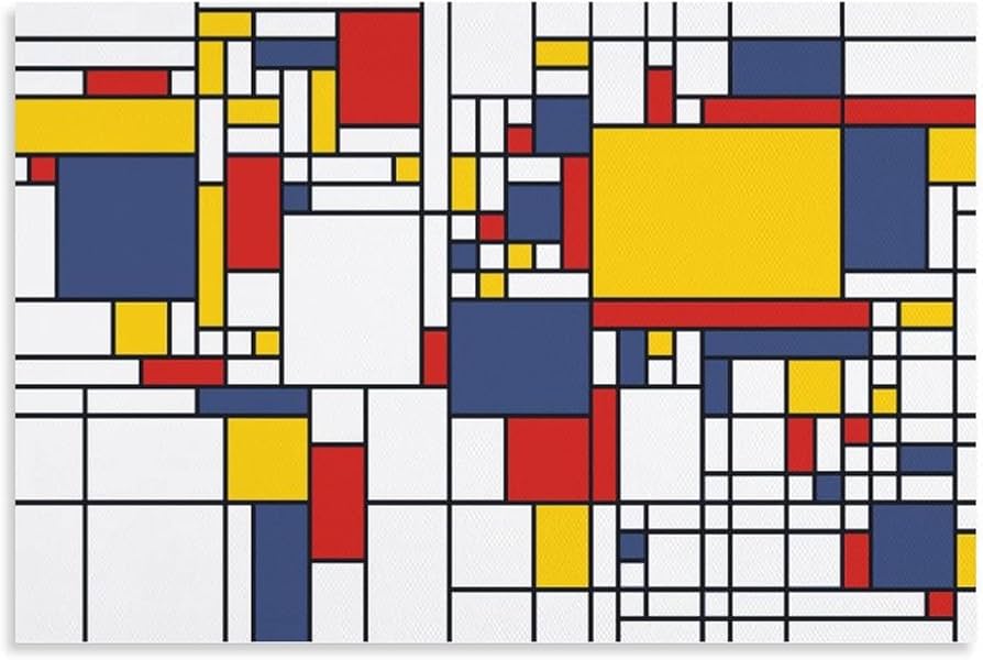 Amazon.co.jp: Piet Mondrianピート・モンドリアン絵画作品『世界地図