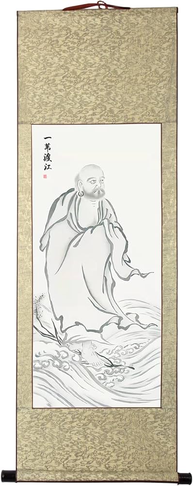 Amazon.co.jp: 画家手描き 掛軸 掛け軸 おしゃれ 水墨画 菩提達磨大師