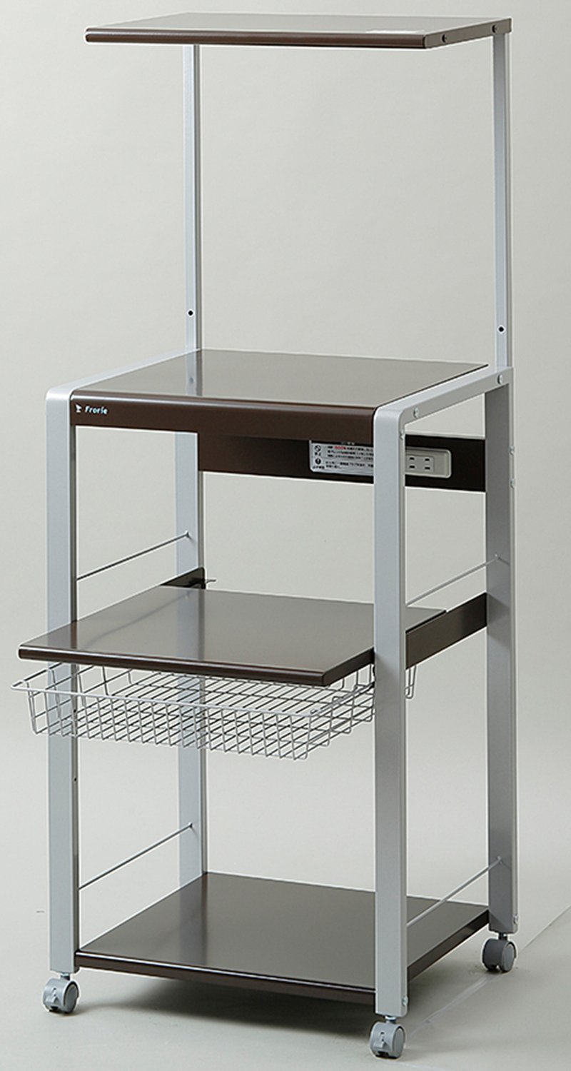 Amazon｜エムケー精工 レンジ台 3段 ハイタイプ ブラウン 幅57 奥行48