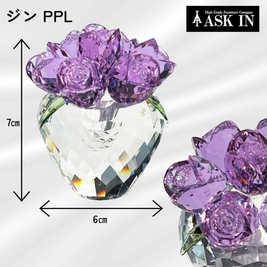 Amazon.co.jp: ガラス ガラス細工 クリスタル 置き物 置物 花