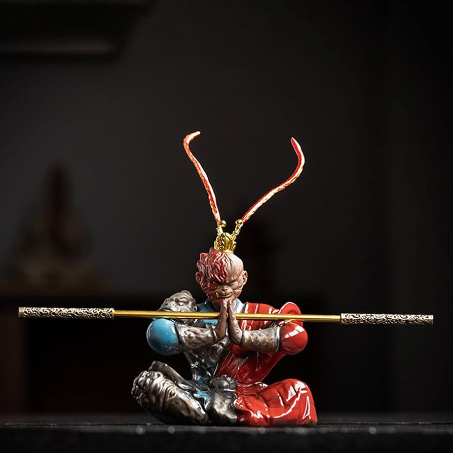 Amazon.co.jp: サル 陶器製 置物 悟空置物猿像中国風水風水装飾