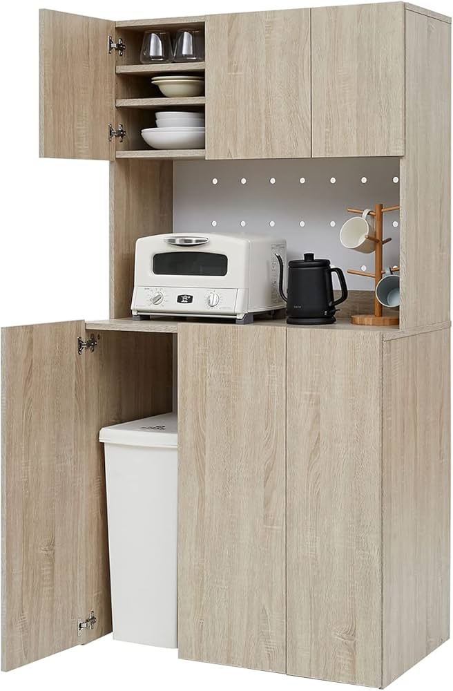 Amazon｜LOWYA ロウヤ ゴミ箱収納 食器棚 キッチン収納 キッチンボード