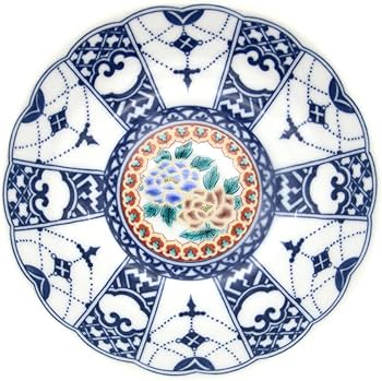 Amazon | （在庫限り）九谷焼 青風窯 4号皿揃 （5枚セット） 瓔珞紋