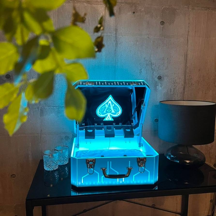 LED付 シャンパン ディスプレイ ボックス 収納 トランク型 ボトル