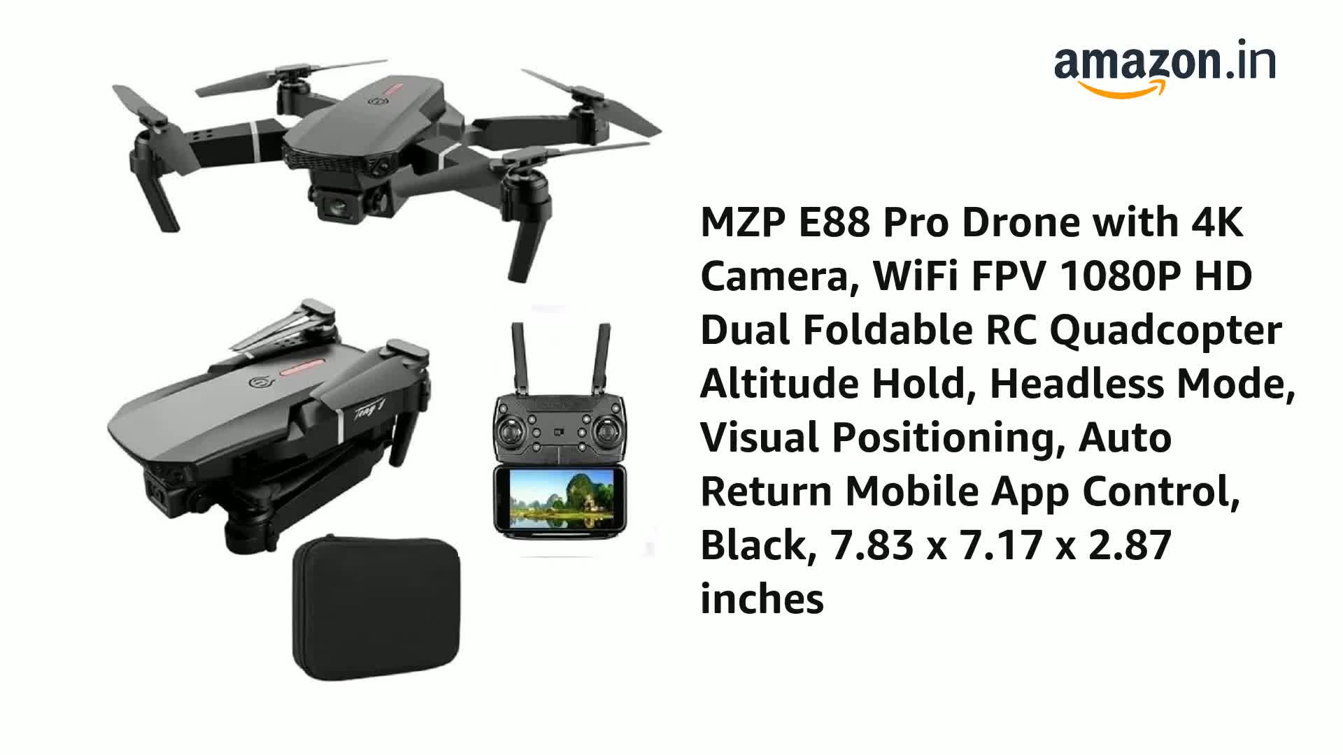 MZP E88 Pro Drone with 4K Camera, WiFi FPV 1080P HD Dual Foldable