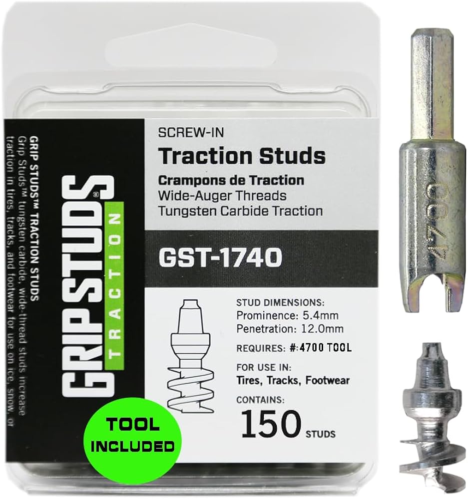 1740-5.4mm Prominence GRIPSTUDS Motorcycle Tire Stud, Pack of 150