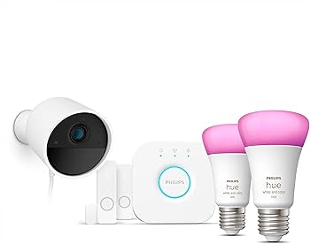 Amazon.com: Philips Hue Secure Starter Kit with Bridge, Wired