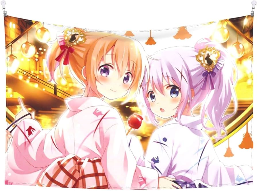 Amazon.co.jp: ごちうさ ココア&チノ タペストリー、寝室飾り、壁飾り