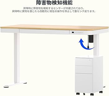 Amazon.co.jp: FLEXISPOT 昇降デスク 引き出し付き スタンディング