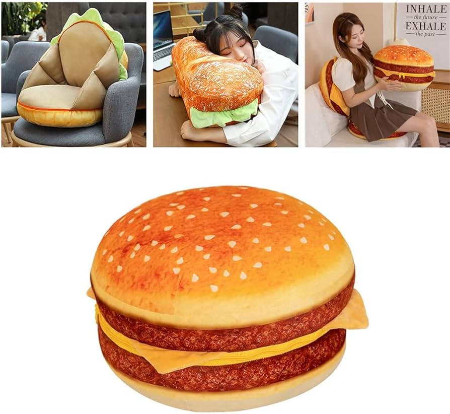 Amazon｜Goderat 大型 3D シミュレーション バーガー プラッシュ 枕