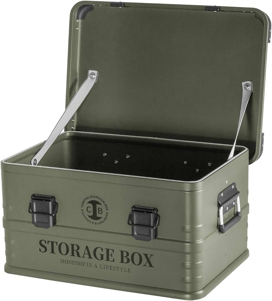 Amazon.co.jp: アルミコンテナ 44L 5kg アーミーグレー 灰色 コンテナ