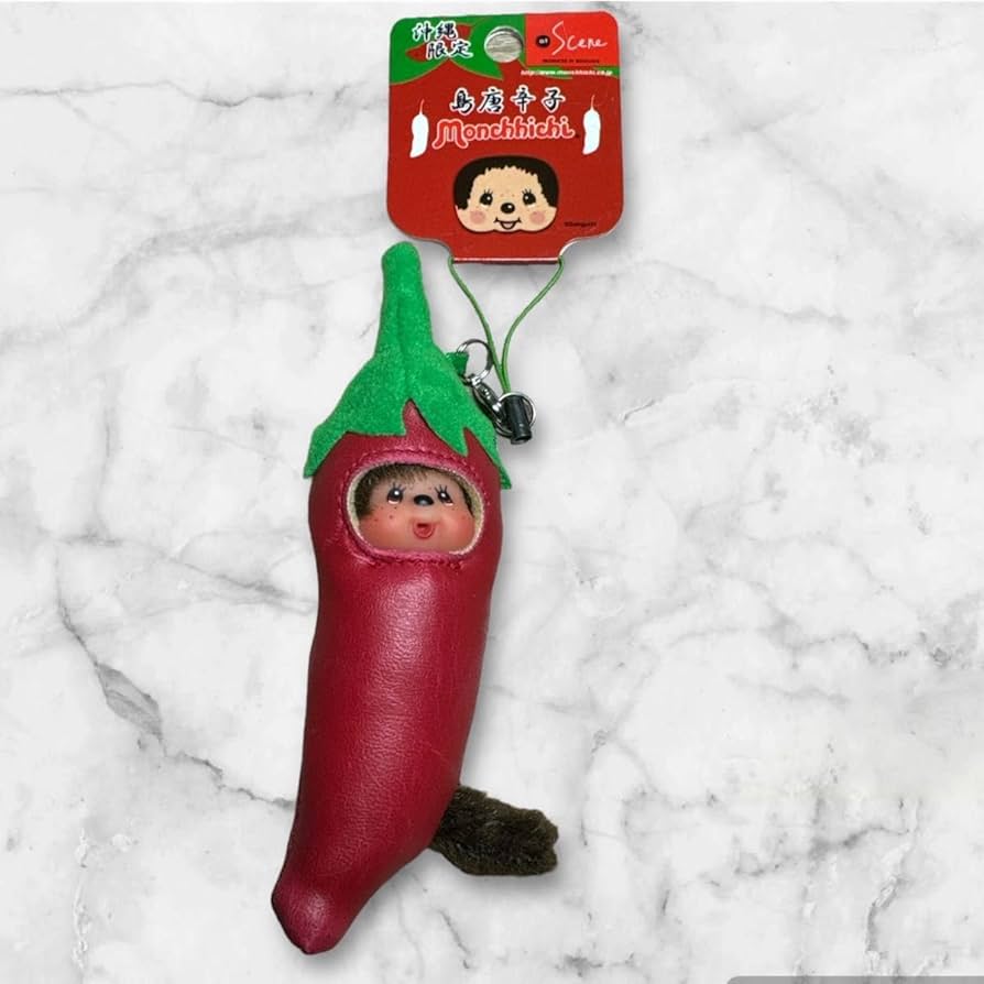 Amazon.co.jp: モンチッチ ご当地ストラップ 島唐辛子 沖縄限定 約12cm