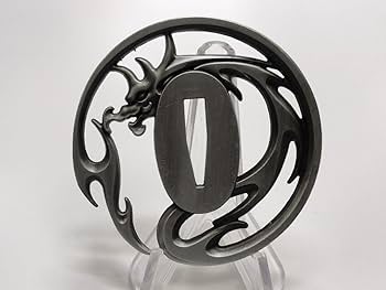 Amazon.co.jp: KK78 日本刀装具 刀鍔 龍図 合金製 現代品 つば ツバ