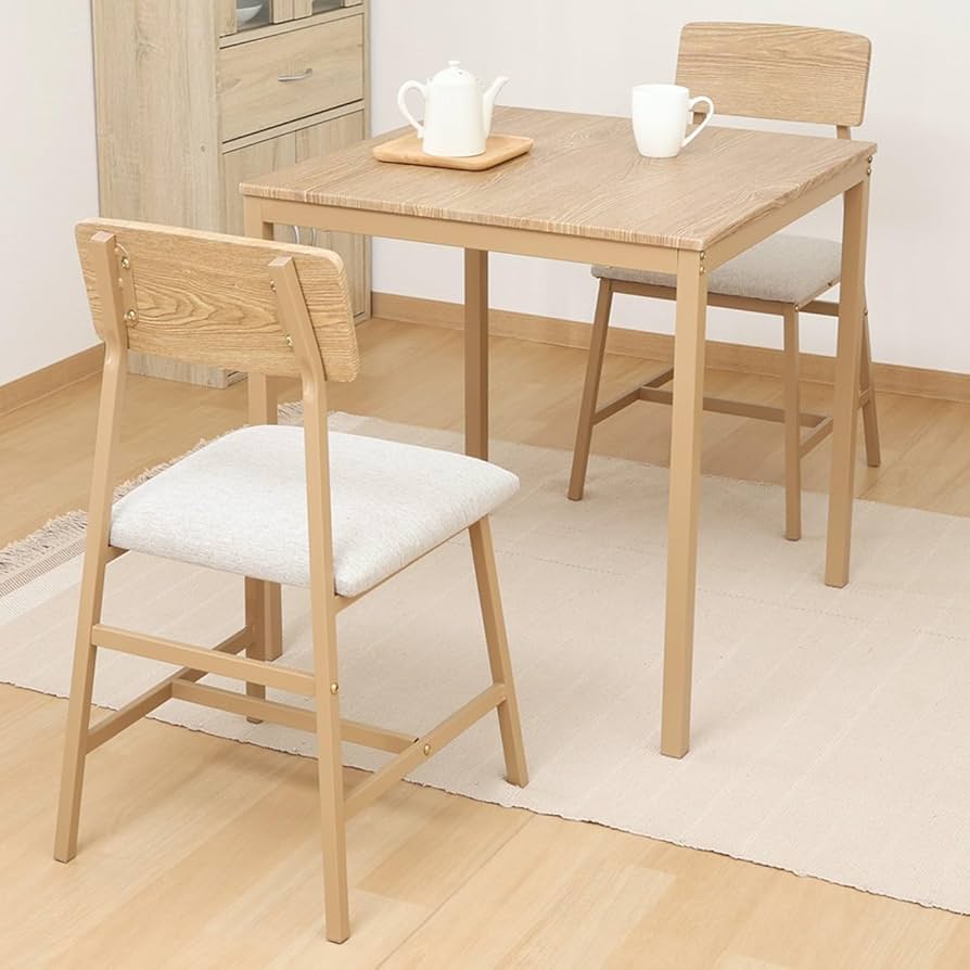 Amazon｜不二貿易 ダイニングテーブル 2人用 3点セット 木製 幅70×奥行