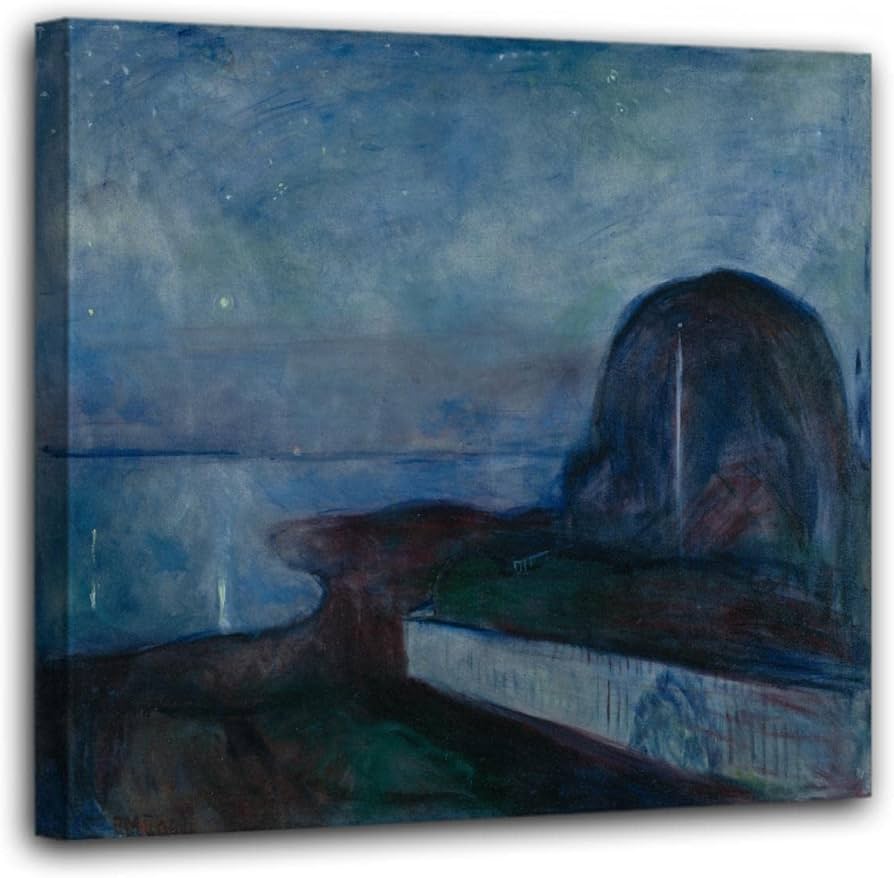 Amazon.co.jp: 星月夜、1893年エドヴァルド・ムンク古典絵画複製現代
