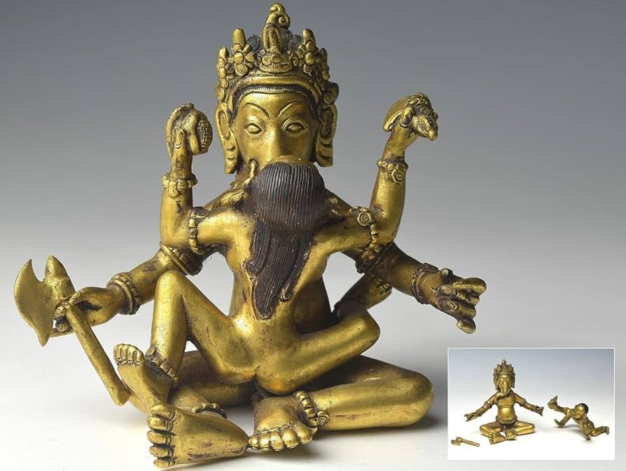 Amazon.co.jp: 中国古玩古銅塗金歓喜仏清時代仏像Z1221 303 : ホーム