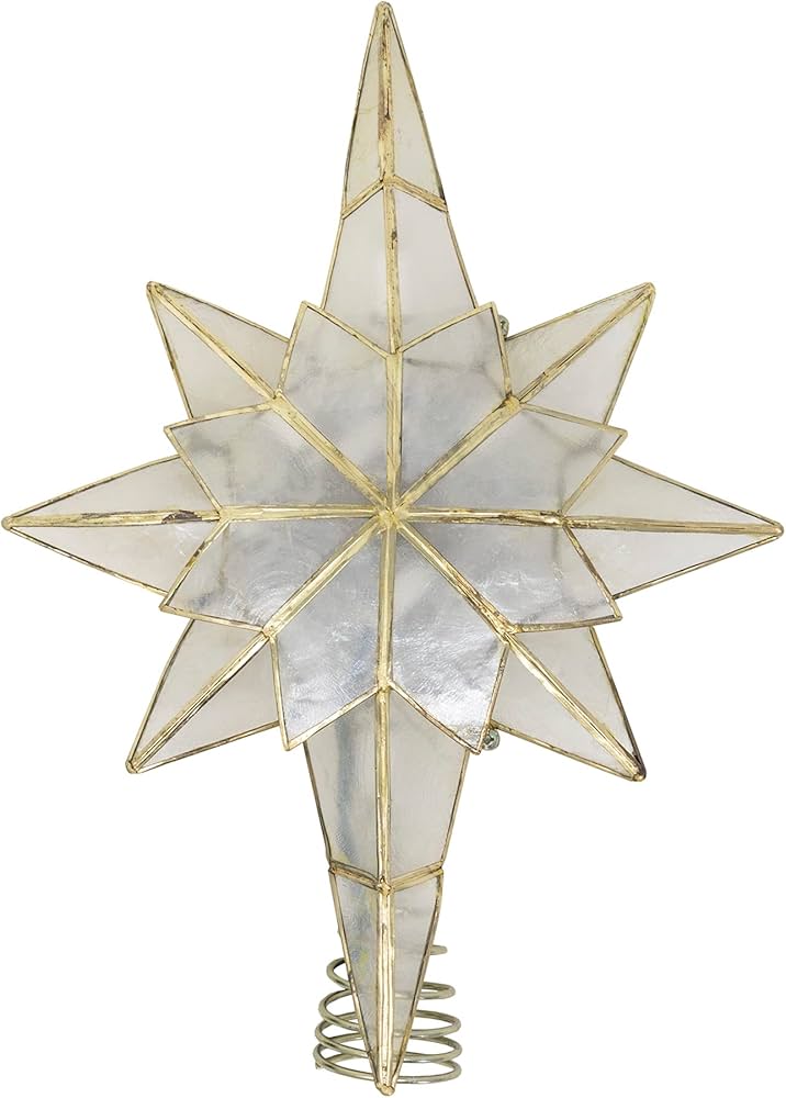 Amazon.com: Kurt Adler 10-Light Capiz Star of Bethlehem Clear