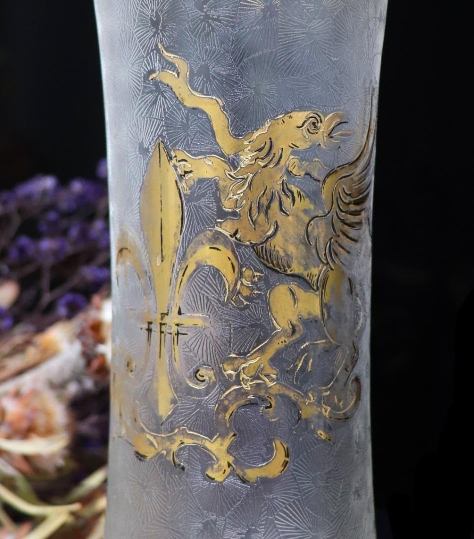 Amazon.co.jp: オールドバカラ 1880年頃 グリフォンと百合の紋章 金彩