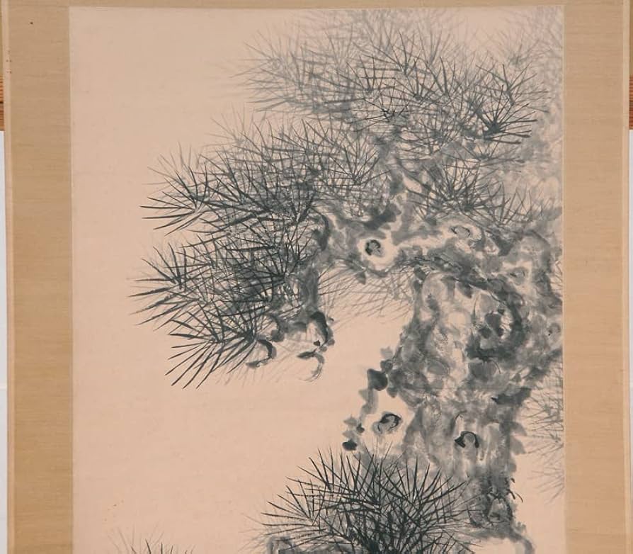 Amazon.co.jp: 【真作】岡本碧艸「不老卍季図（不老万年）」軸掛軸箱