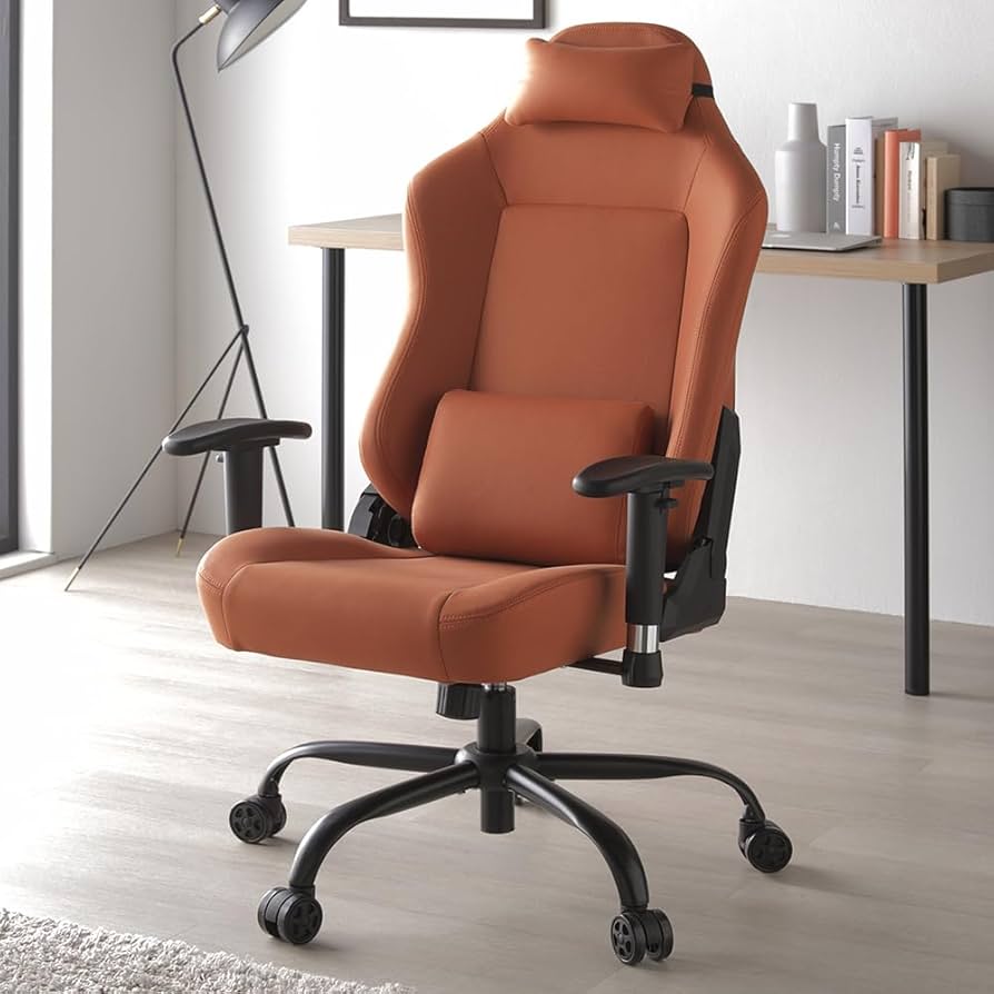 Amazon.co.jp: RASIK ゲーミングチェア オレンジ ファブリック仕様