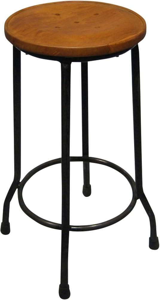 Amazon｜アイアンスツール 高さ60cm 黒 アンティーク スタイル 座面