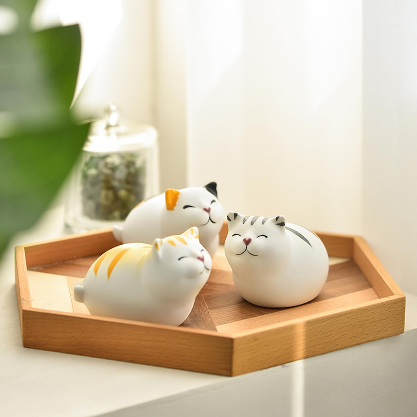 Amazon.co.jp: 動物のオブジェ 猫 置物 インテリアオブジェ タイプ4