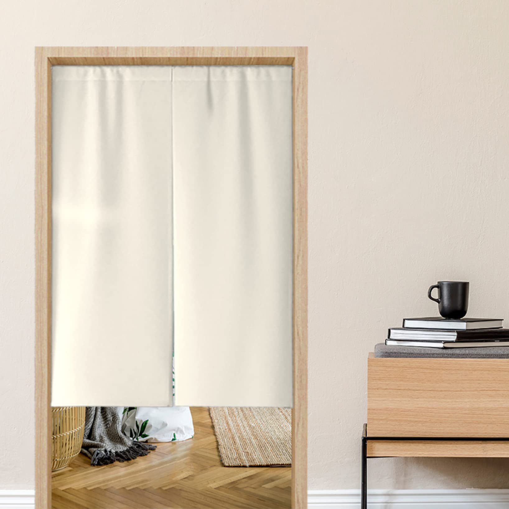 Amazon｜(Z8RO)麻 のれん ナチュラル シンプル 無地 B140*200cm 店舗