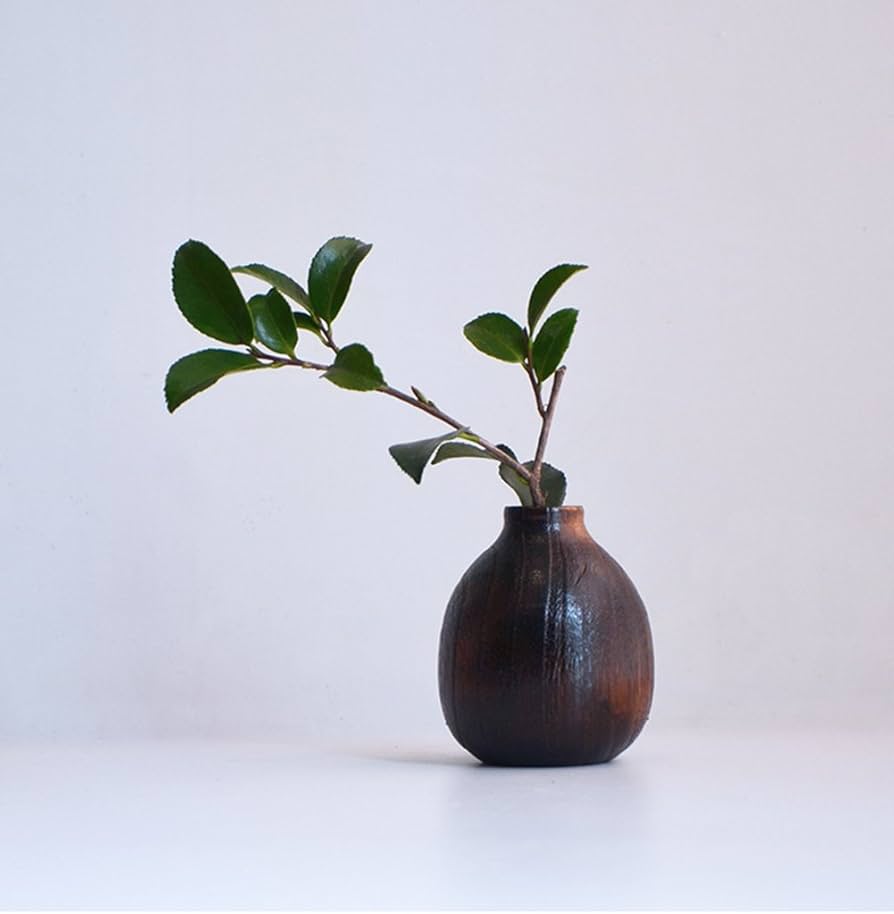 Amazon.co.jp: 木製 一輪挿し 花瓶 フラワーベース 花器 和風 (徳利