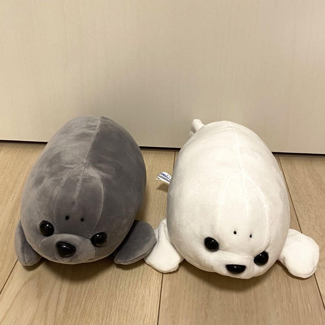 Amazon.co.jp: 江ノ島水族館 ハッピーマリン アザラシ ぬいぐるみ 白黒