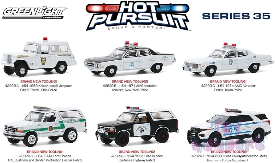 Amazon | グリーンライト 1/64 Hot Pursuit シリーズ35 1BOX 6台入