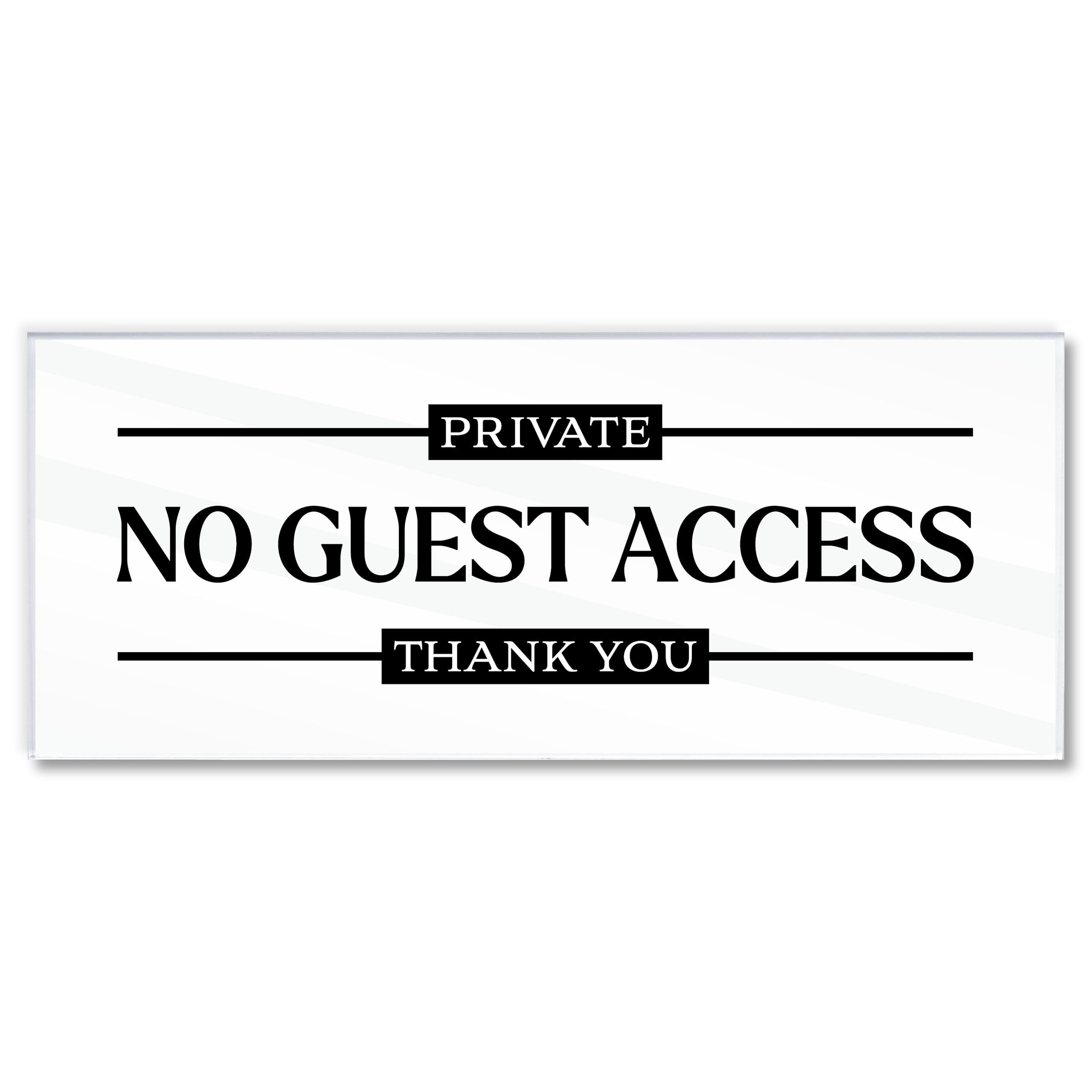 Amazon.com: Acrylic 2.5x6 No Guest Access Sign, Private Door Sign
