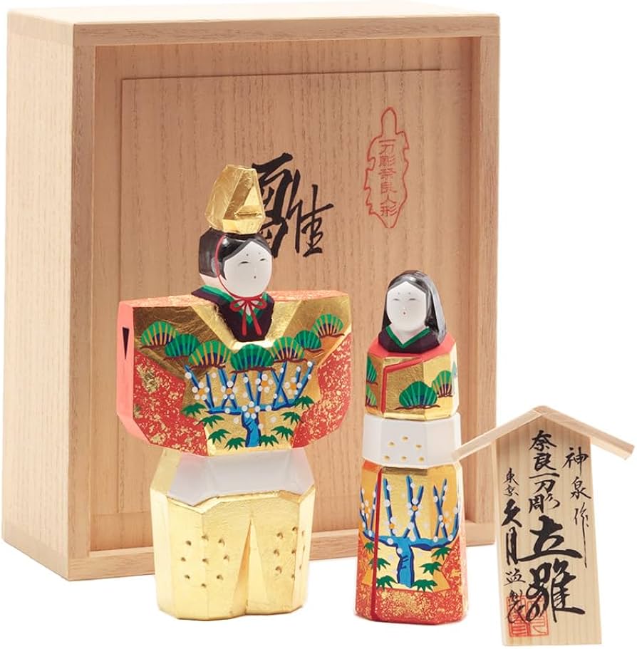 Amazon.co.jp: 久月official 雛人形 神泉作 奈良一刀彫 4号立雛 3H-I4